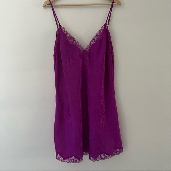 Victoria’s Secret Gold Label Slip Dress Vintage Size Large Fuchsia Pink - Picture 1 of 9